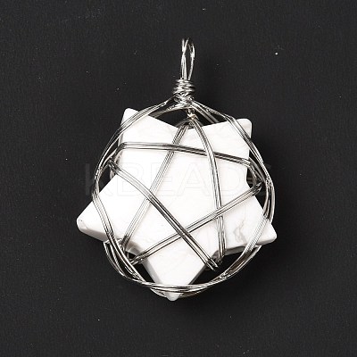 Natural Howlite Pendants G-D458-07P-01-RS-1