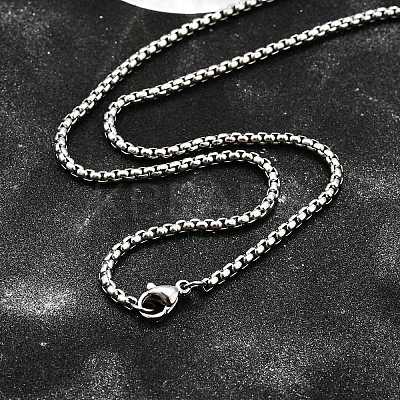 Non-Tarnish 304 Stainless Steel Box Chain Necklaces NJEW-F227-09P-06-1