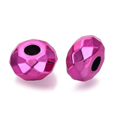 UV Plating Iridescent Transparent Acrylic European Beads OACR-E033-22-08-1