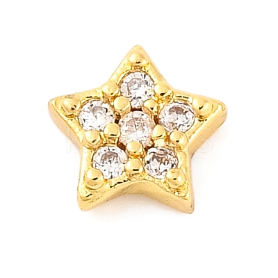 Rack Plating Brass Micro Pave Clear Cubic Zirconia Cabochons KK-F874-02G-06-1