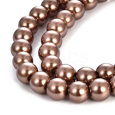 Baking Paint Pearlized Glass Pearl Round Bead Strands LS-HY-Q330-8mm-30-1