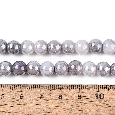 Electroplate Opaque Glass Beads Strands EGLA-T026-8mm-05A-1