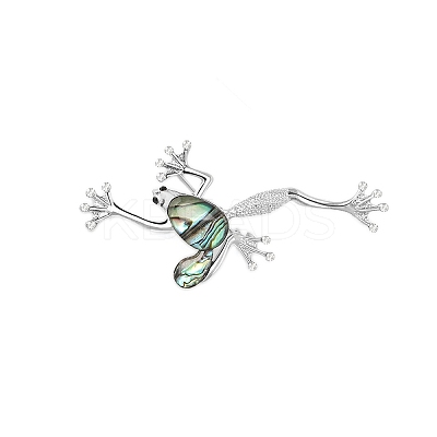 Retro Creative Abalone Shell Frog Brooch PW-WG0F18B-01-1