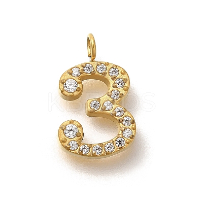 Ion Plating(IP) 304 Stainless Steel Micro Pave Cubic Zirconia Pendants STAS-H228-01G-03-1