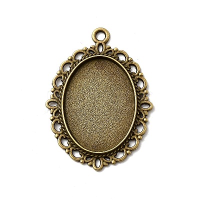 Zinc Alloy Pendant Settings for Cabochon & Rhinestone PALLOY-A15257-AB-LF-1