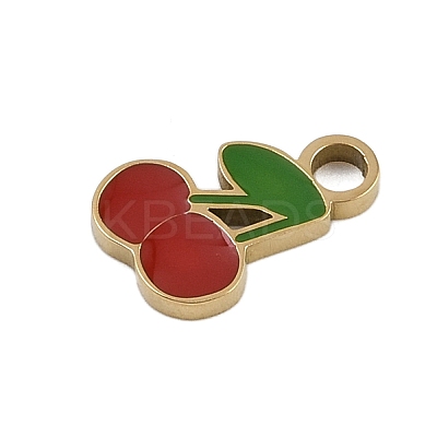 304 Stainless Steel Enamel Charms STAS-I338-01G-14-1