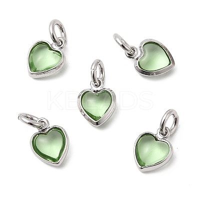 Brass Pave Cubic Zirconia Pendants KK-Z137-21P-08-1