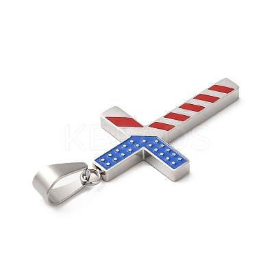 Independence Day 304 Stainless Steel Enamel Pendants STAS-E195-02P-1