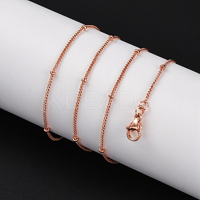2mm Rack Plating Brass Satellite Chain Necklaces for Women Men MAK-L044-33RG-1