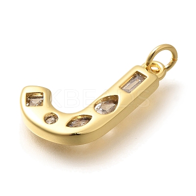 Brass Micro Pave Clear Cubic Zirconia Pendants KK-G521-01G-J-1