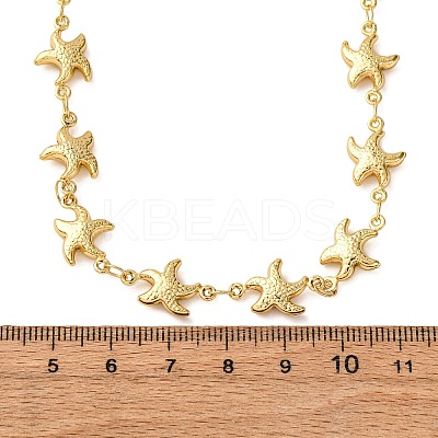 Beach 304 Stainless Steel Sea Animals Link Chain Necklaces for Women NJEW-G178-04G-01-1