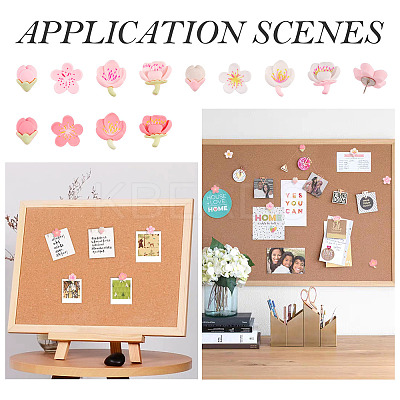 48Pcs Resin Flower & Iron Push Pins Set AJEW-TAC00050-1