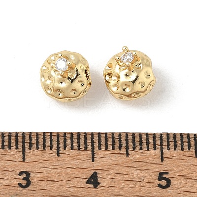 Brass Micro Pave Clear Cubic Zirconia Beads CU-CBA9FFD-10G-1