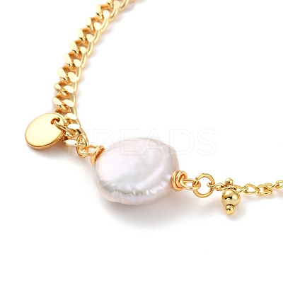 Natural Baroque Pearl Keshi Pearl Link Bracelets BJEW-JB05803-04-1