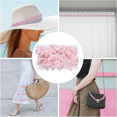 3 Yards Polyester Embroidery Flower Lace Trim OCOR-HY0002-27-1