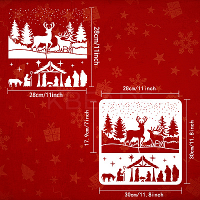 PET Hollow Out Drawing Painting Stencils DIY-WH0391-0462-1