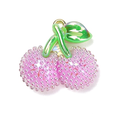 AB Color Alloy & Resin Beaded Pendants RE-CBA4A70-02D-1
