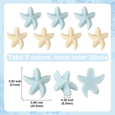 60Pcs 2 Colors Opaque Resin Cabochons RESI-SC0036-45-1