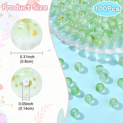 100Pcs Frosted Baking Paint Glass Beads DGLA-YW0001-36H-1