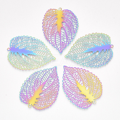 Ion Plating(IP) 201 Stainless Steel Filigree Pendants X-STAS-S108-36-1