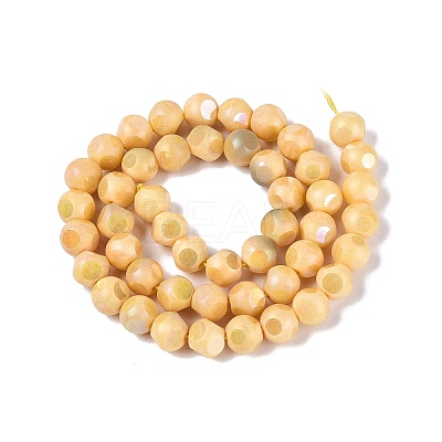 Ombre Effect Dyed Electroplate Opaque Glass Beads Strands EGLA-Q130-01A-22-1