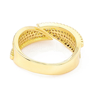 Clear Cubic Zirconia Triangle Open Cuff Ring X-RJEW-I083-18G-1