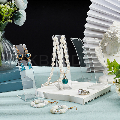 Transparent Acrylic Necklace Display Stands NDIS-WH0006-10-1