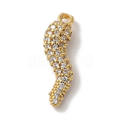 Rack Plating Brass Micro Pave Cubic Zirconia Pendant KK-A229-03B-G-1