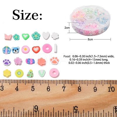 30G 6 Styles Handmade Polymer Clay Cabochons CLAY-CJ0001-64-1