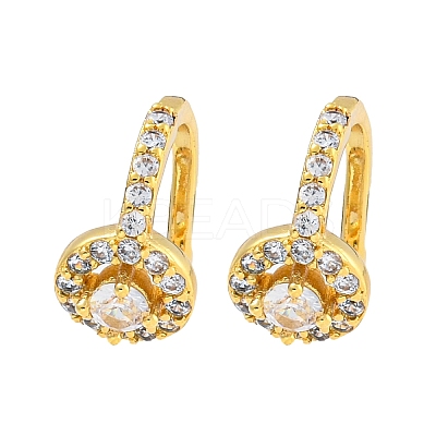 Rack Plating Brass Micro Pave Clear Cubic Zirconia Dangle Earring EJEW-C102-36G-1
