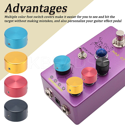 4 Box 4 Colors Alloy Guitar Pedal Switch Covers FIND-CN0002-23-1