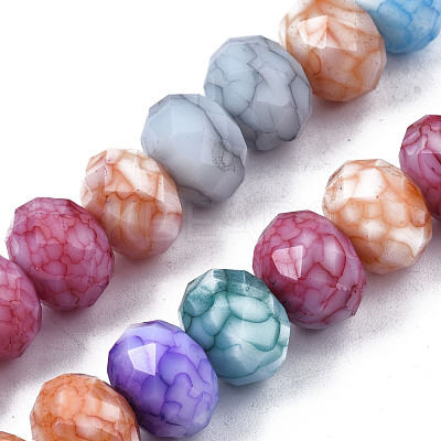 Opaque Baking Paint Glass Beads Strands EGLA-N006-009C-A18-1