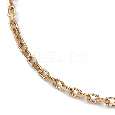 Ion Plating(IP) 304 Stainless Steel Cable Chain Bracelet for Men Women STAS-B039-04G-1