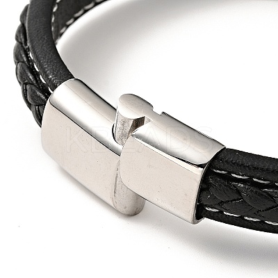 304 Stainless Steel Curb Chains Link Bracelet with Magnetic Clasp BJEW-C021-24P-1