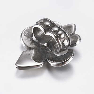 316 Surgical Stainless Steel Slide Charms/Slider Beads X-STAS-K157-57AS-1