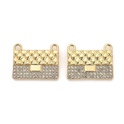 Rack Plating Alloy Pendants with Rhinestone PALLOY-Q005-01G-1