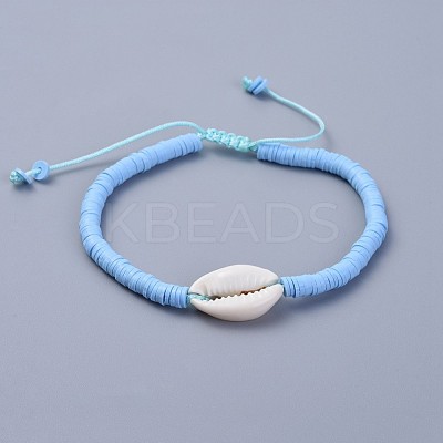 Handmade Polymer Clay Heishi Beads Braided Bracelets BJEW-JB04318-04-1