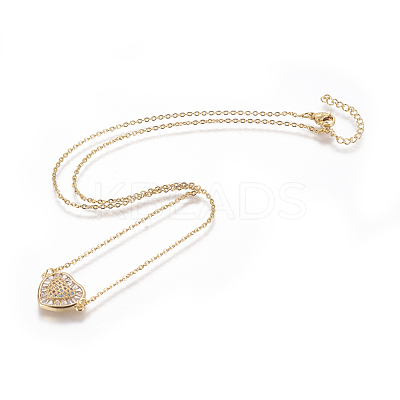 304 Stainless Steel Pendant Necklaces NJEW-E141-02G-1