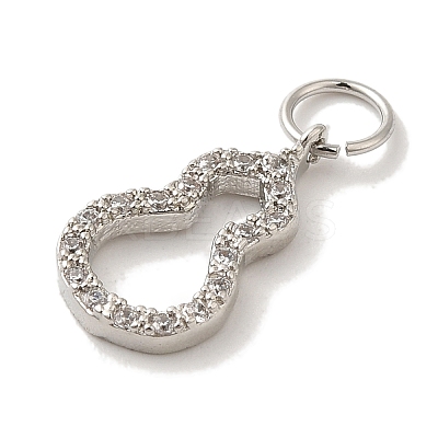 Brass Micro Pave Cubic Zirconia Charms KK-C072-46P-1