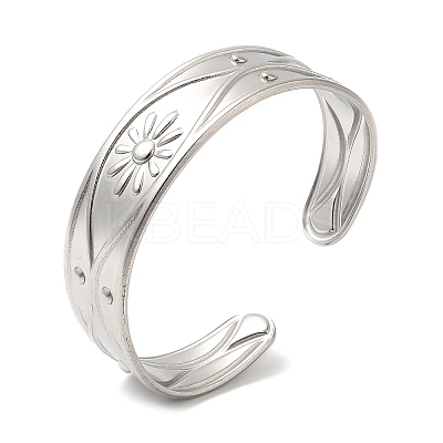 Non-Tarnish 304 Stainless Steel Cuff Bangles BJEW-K267-05P-1