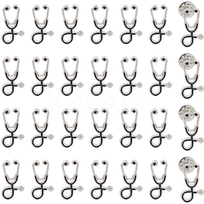 30Pcs Creative Zinc Alloy Brooches JEWB-CP0001-35-1