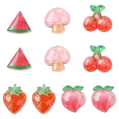 50Pcs 5 Styles Transparent Resin Cabochons CRES-YW0002-50-1