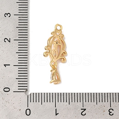 Brass Micro Pave Clear Cubic Zirconia Pendants KK-M294-25G-1