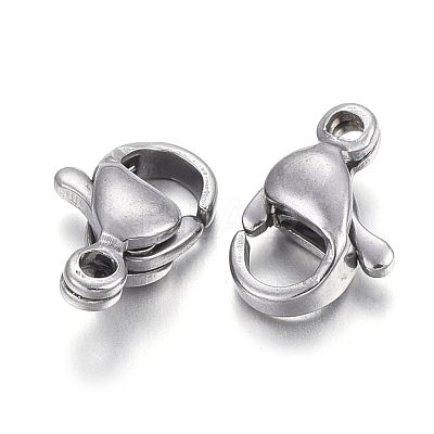 Tarnish Resistant 304 Stainless Steel Lobster Claw Clasps STAS-F182-01P-F-1