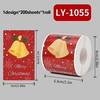 200Pcs Christmas Theme Paper Self-Adhesive Stickers DIY-M070-02U-1