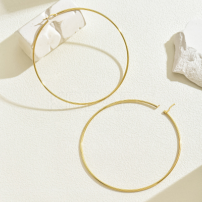 Stylish 201 Stainless Steel Exaggerated Ring Hoop Earrings YK5940-1