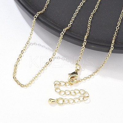 Brass Cable Chain Necklaces X-NJEW-K123-05G-1