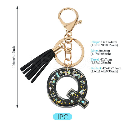 1Pc Resin Letter Keychains KEYC-TADJ0001-09Q-1