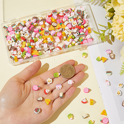 300Pcs 10 Styles Food Handmade Polymer Clay Beads CLAY-SC0002-21-1
