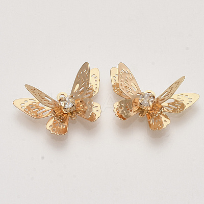 Brass Filigree Pendants X-KK-R082-07LG-1
